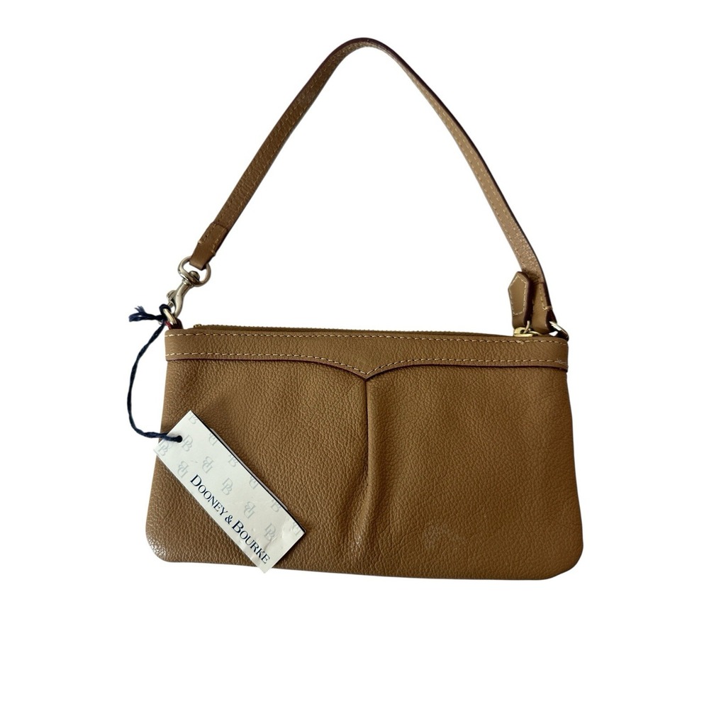 Dooney & Bourke Zip Clutch Wristlet‎ Wallet Natural Small Designer Y2K New - Picture 2 of 8